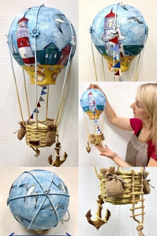 Воздушный шар с корзиной своими руками