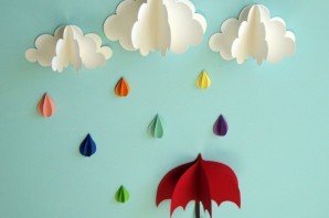 Туча и дождик аппликация из бумаги