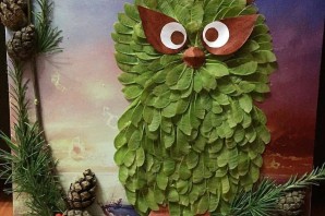 Поделка сова из вертолетиков клена