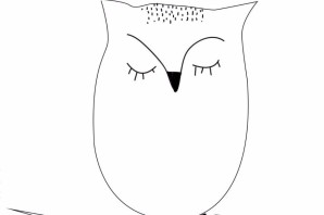 Сова из листьев трафарет