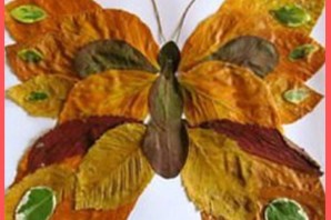 Бабочка из листочков