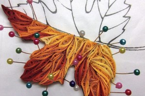 Аппликация из кленовых вертолетиков