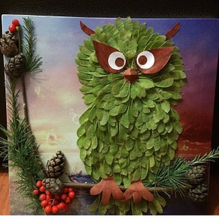 Сова из вертолетиков клена