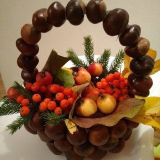 Осеннее лукошко поделки для садика