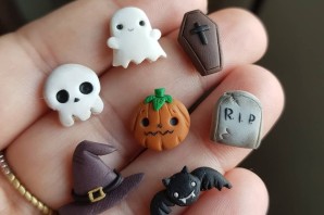 Фигурки на хэллоуин из легкого пластилина