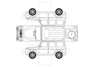 Шаблон машины из картона для вырезания