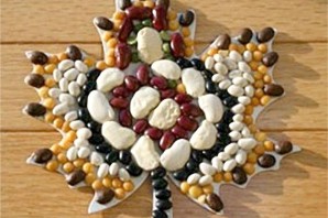 Осенняя поделка из фасоли
