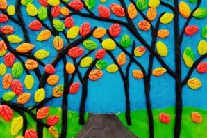 Аппликация из пластилина осень