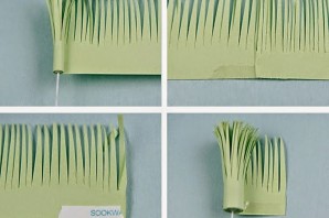 Трава из цветной бумаги