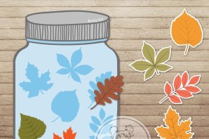 Аппликация листья в банке