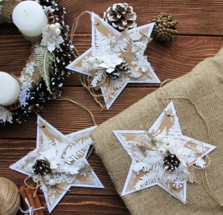 Новогодний декор из картона своими руками