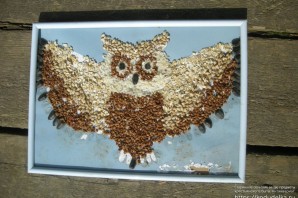 Осенняя поделка из гречки