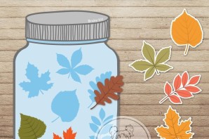 Листья в банке поделка из бумаги