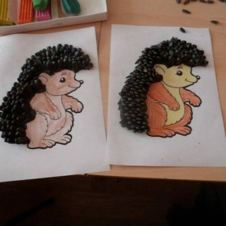 Эскиз ежика для поделки из семечек