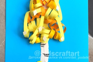 Осенняя поделка березка из бумаги