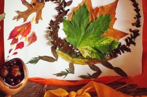 Часы из осенних листьев