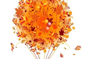 Воздушный шар из осенних листьев