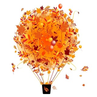 Воздушный шар из осенних листьев