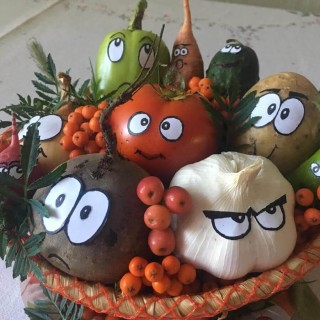 Композиция из овощей на тему осень