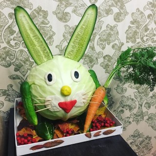 Экспозиция из овощей