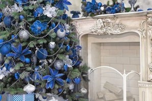 Елка в сине белых тонах