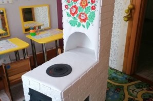 Поделка русская печь из втулок