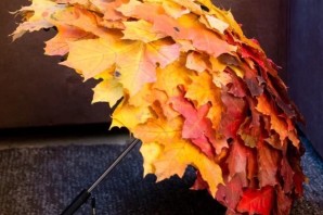 Зонтик из осенних листьев своими руками