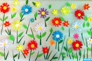 Аппликация цветочная поляна