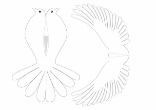Голуби для вырезания из бумаги шаблоны