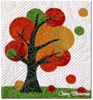 Аппликация из ткани осень