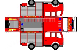 Пожарная машина из картона