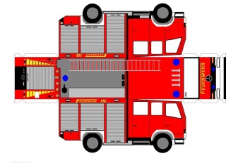 Пожарная машина из картона
