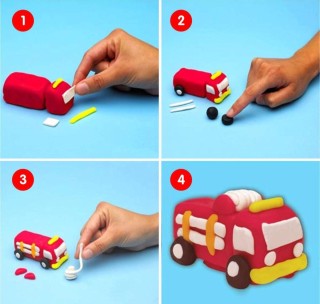 Машинка из пластилина для детей