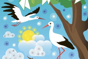 Аист аппликация из бумаги шаблоны