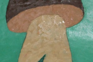 Поделка гриб из пластилина на картоне