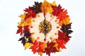 Шаблон часы для осенней поделки