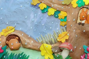 Поделка из пластилина осенний лес