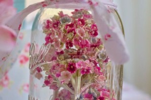Поделка банка с цветами