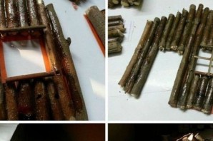 Дом из палок поделка