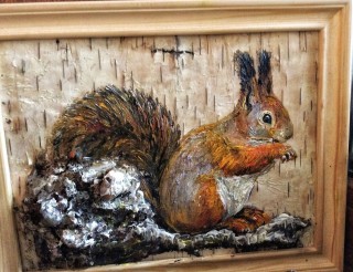 Поделка белочка из природного материала