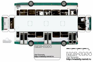 Междугородный автобус модель из картона