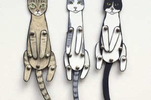 Шарнирный котик из бумаги