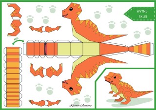 Динозавр из картона шаблон