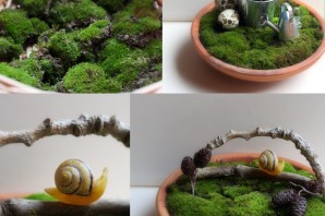 Поделка в садик кружка из мха