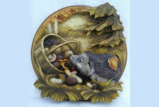 Панно ежики резьба по дереву