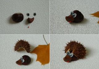 Ежик из каштана своими руками