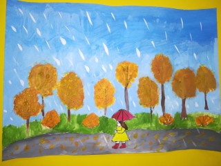 Дождливая осень поделка из бумаги