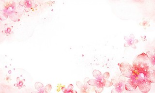 Розовый фон с цветами по краям
