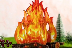 Костер из картона своими руками