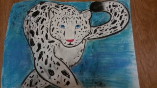 Поделка снежный барс для детей пластилинография